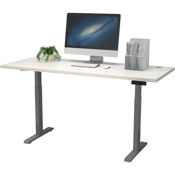 We'Re It Lift it, 60"x30" Electric Sit Stand Desk, 4 Memory/1 USB LED Control, White Top, Silver Base VL22BS6030-459